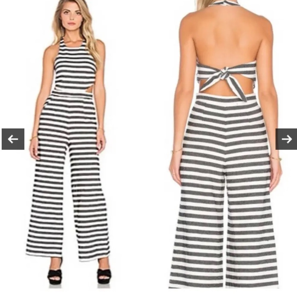 Mara Hoffman Black and White Striped Jumpsuit